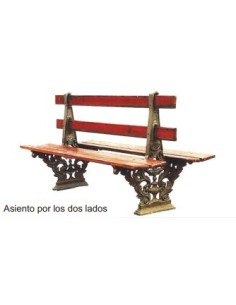 Banco de Madera con patas de Hierro Fundido Modelo B-14