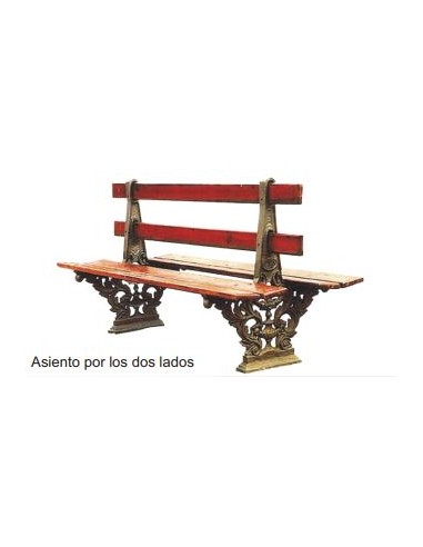 Banco de Madera con patas de Hierro Fundido...