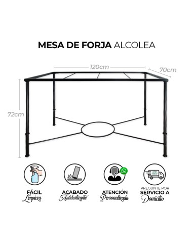 Mesa de Forja Regulable Alcolea con Tablero y...