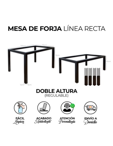 Mesa de Forja Regulable Nueva Carteya con...