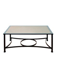 Mesa de Forja Regulable Santaella con Tablero y Cristal 2