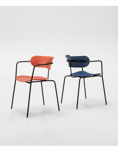 Silla Fox Azul Marino/Patas Negras 4P/Caja