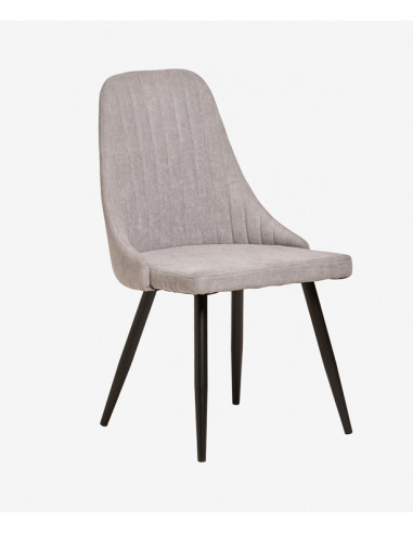 Silla Mina Gris Claro/Patas Negras 2P/Caja