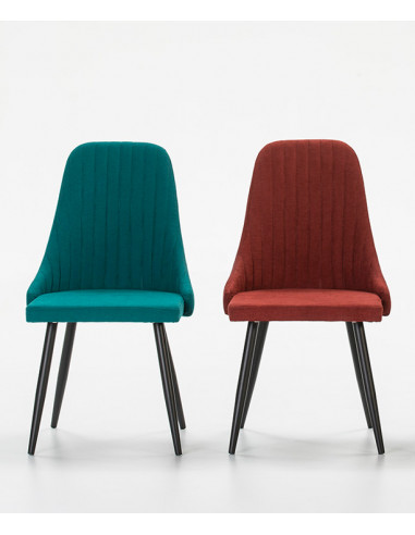 Silla Mina Turquesa/Patas Negras 2P/Caja