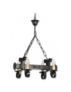Lámpara de forja para techo Modelo 4 luces