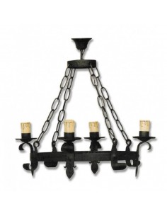 Lámpara de Forja para techo 4 Luces Modelo 0507