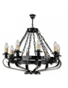 Lámpara de Forja Flor de Liz Techo 6 Luces Modelo 0527/6